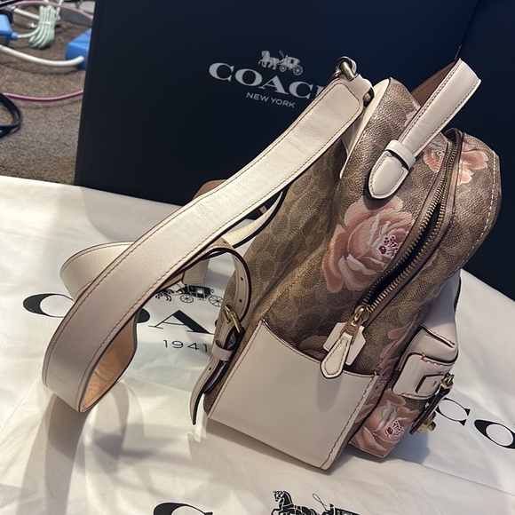 Coach Rose Print Backpack - Picture 4 of 6